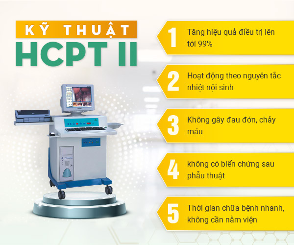  HCPT II sử dụng công nghệ cao là sóng cao tần tác động tối thiểu tới ổ apxe một cách chính xác nhất để loại bỏ hết dịch mủ